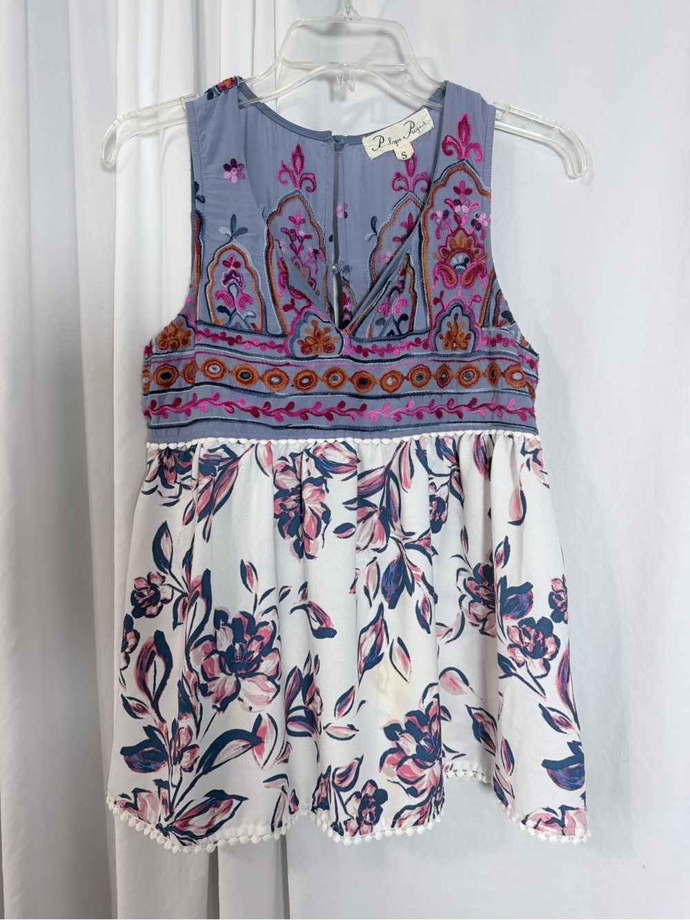 Penelope Project Embroidered Floral Tank Top